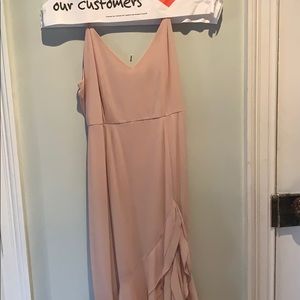 Salmon colored prom dress